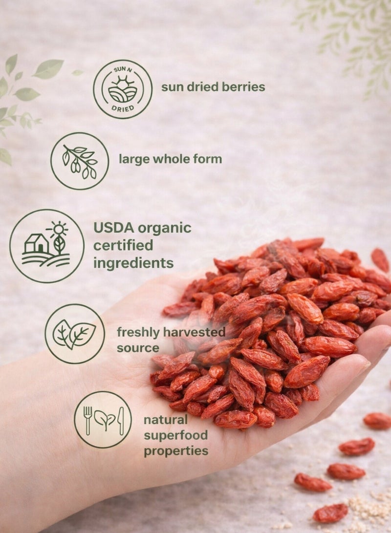 Zahr Wolf Berry (Goji Berry) Whole | Toot Al Dhi’b | Lycium barbarum | 100% Natural Sun-Dried Berries for Gardening, Horticulture & Botanical Use - Image 3